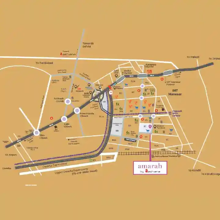 Ashiana Amarah location map, Sector 93